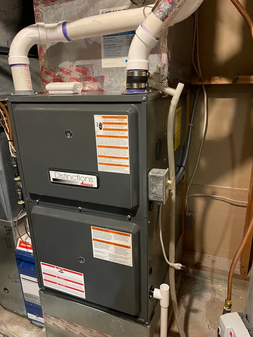 Amana Distinctions two-stage furnace installed with new venting