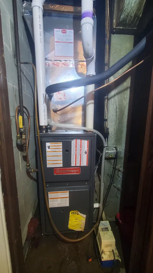 Goodman furnace installed with new flexible and PVC venting
