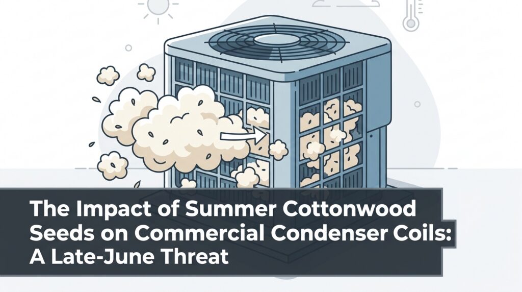 The Impact of Summer Cottonwood Seeds on Commercial Condenser Coils: A Late-June Threat 2 The Impact of Summer Cottonwood Seeds on Commercial Condenser Coils: A Late-June Threat — featured image